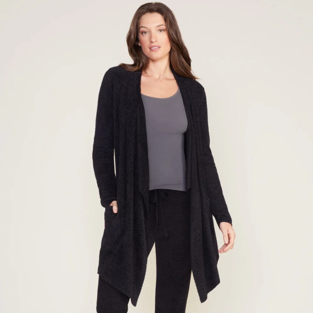 Barefoot Dreams women’s Cozy Chic Lite Island wrap in black. Size L/XL
